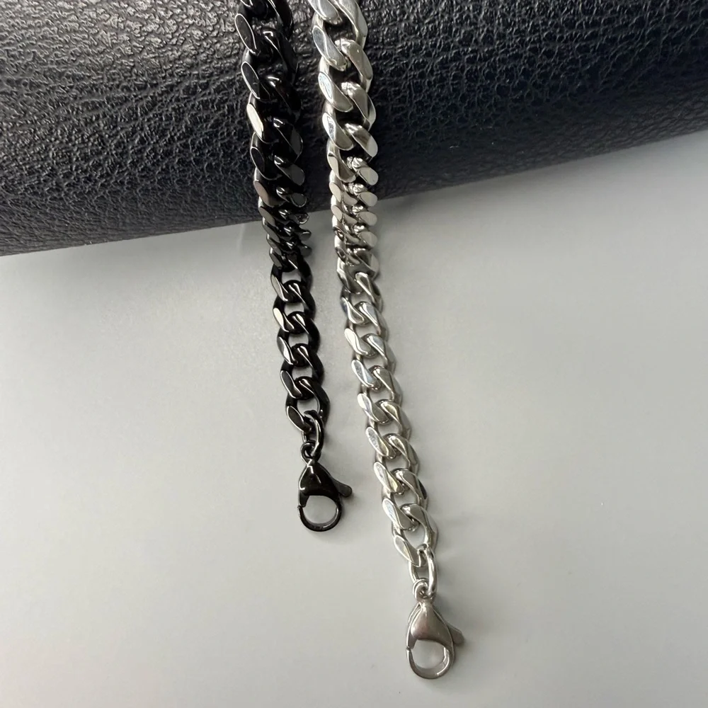 Titanium Cuban Link Chain Bracelet 7mm Waterproof Men’s Jewelry